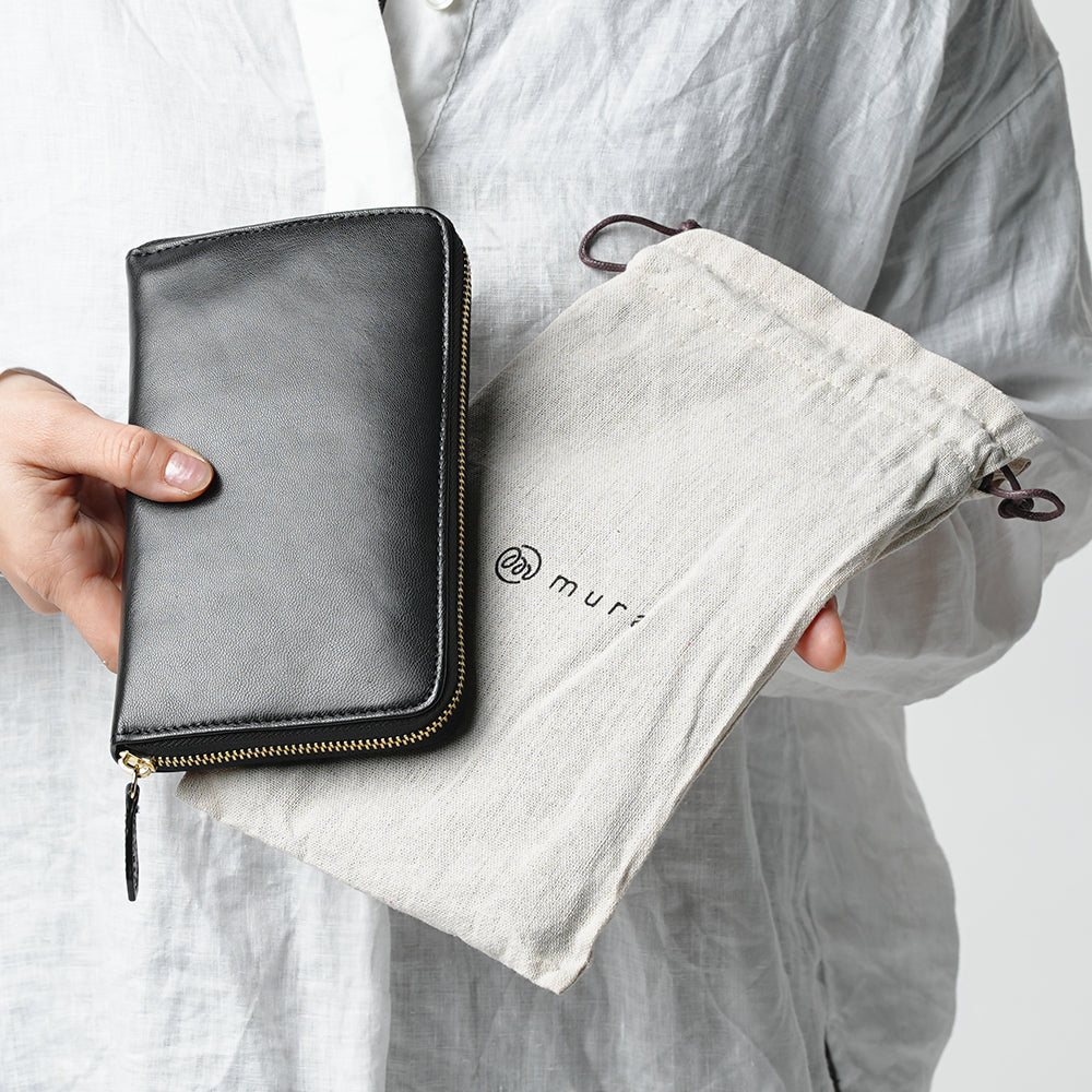 ゴートレザー スキミング防止機能付き 大容量 通帳ケース