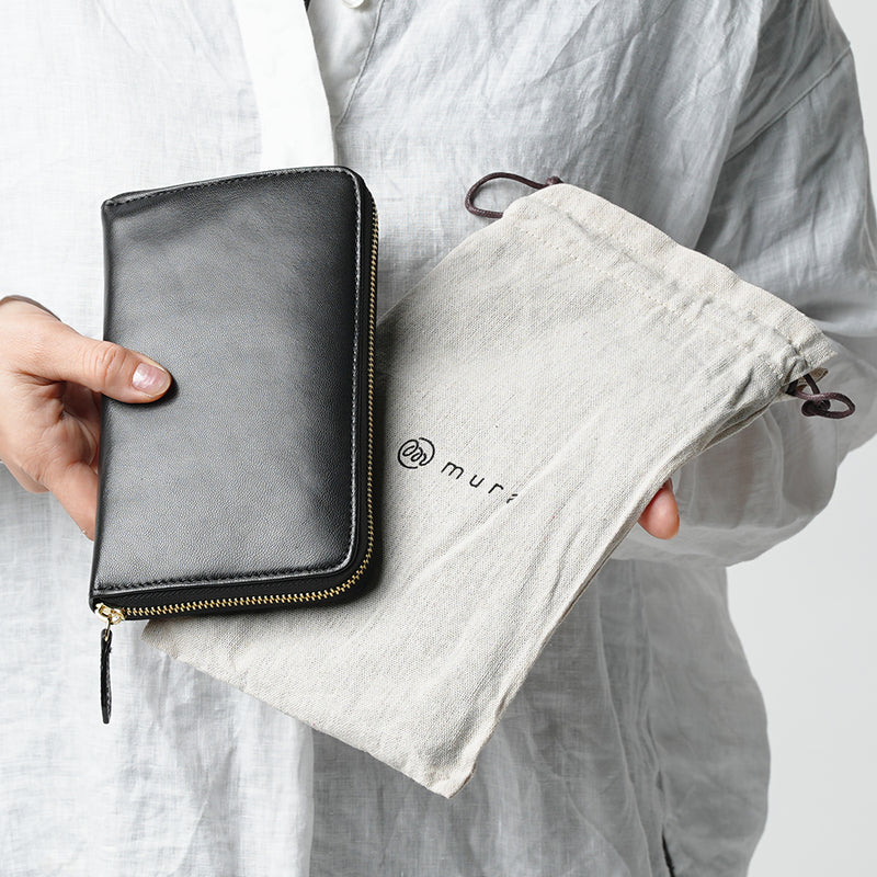 ゴートレザー スキミング防止機能付き 大容量 通帳ケース