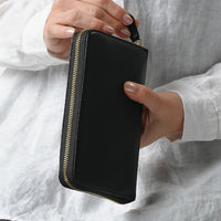 ゴートレザー スキミング防止機能付き 大容量 通帳ケース