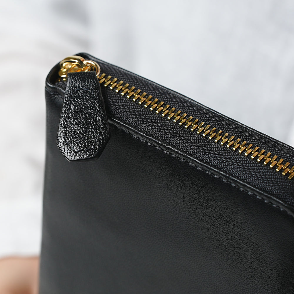 ゴートレザー スキミング防止機能付き 大容量 通帳ケース