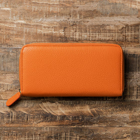 イタリアンレザー シュリンクレザー スキミング防止機能付き ラウンドファスナー 長財布