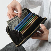 ゴートレザー スキミング防止機能付き 大容量 通帳ケース