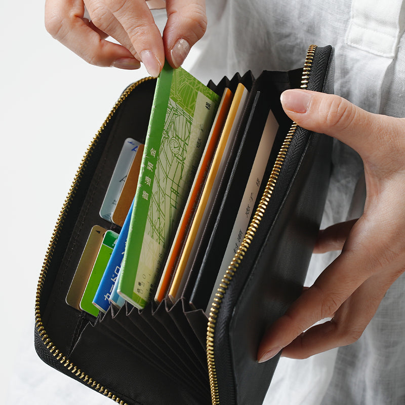 ゴートレザー スキミング防止機能付き 大容量 通帳ケース