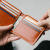 イタリアン/フルグレイン レザー スキミング防止機能付 二つ折り財布 スリムタイプ