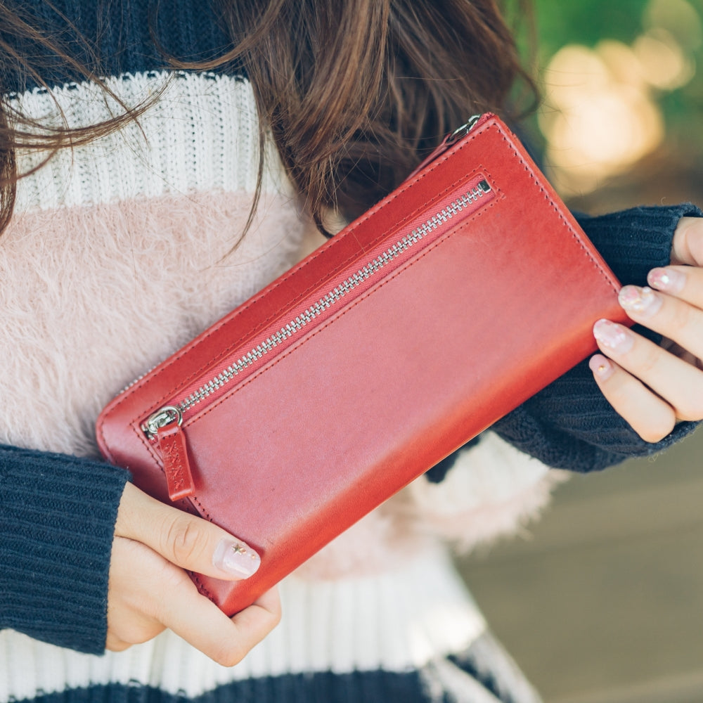 L字ファスナー スキミング防止機能付き 本革 長財布