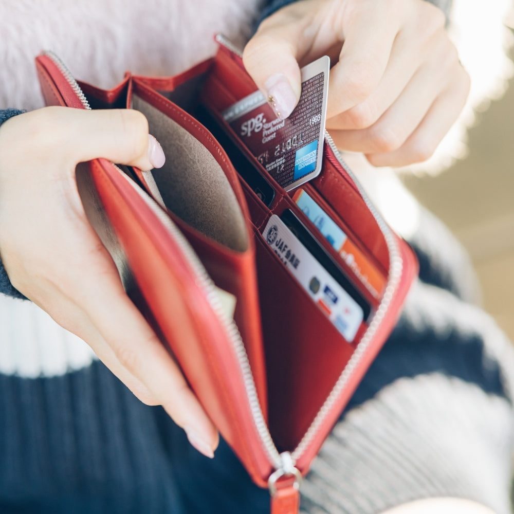 L字ファスナー スキミング防止機能付き 本革 長財布