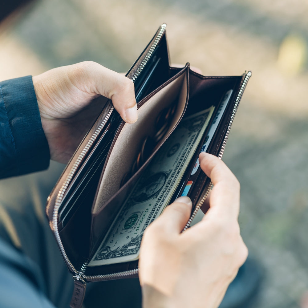 L字ファスナー スキミング防止機能付き 本革 長財布