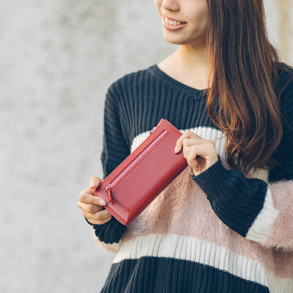 L字ファスナー スキミング防止機能付き 本革 長財布