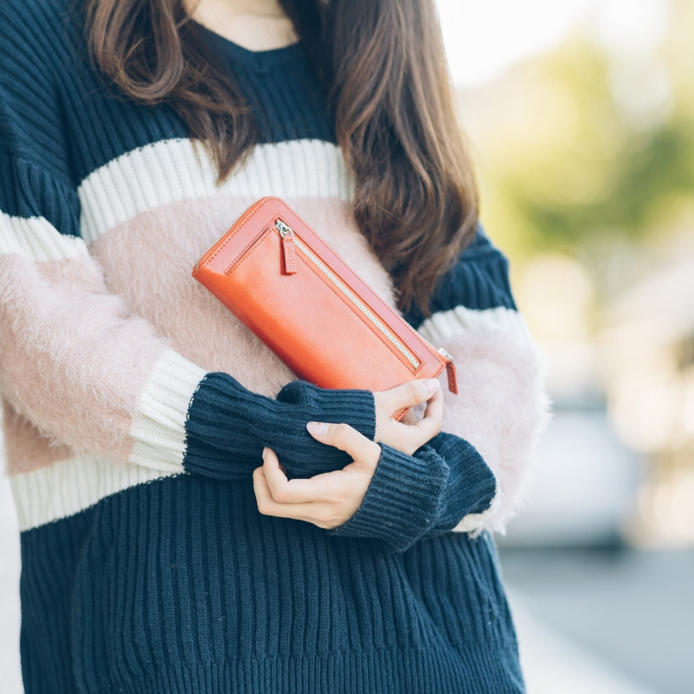 L字ファスナー スキミング防止機能付き 本革 長財布