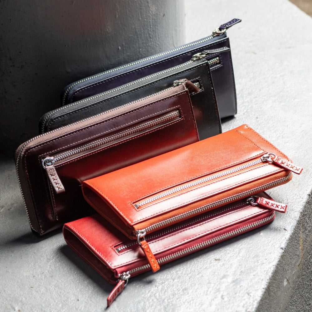 L字ファスナー スキミング防止機能付き 本革 長財布