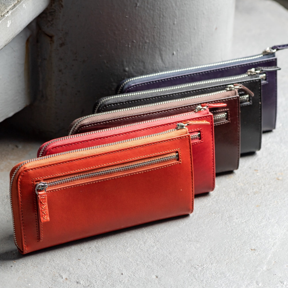 L字ファスナー スキミング防止機能付き 本革 長財布