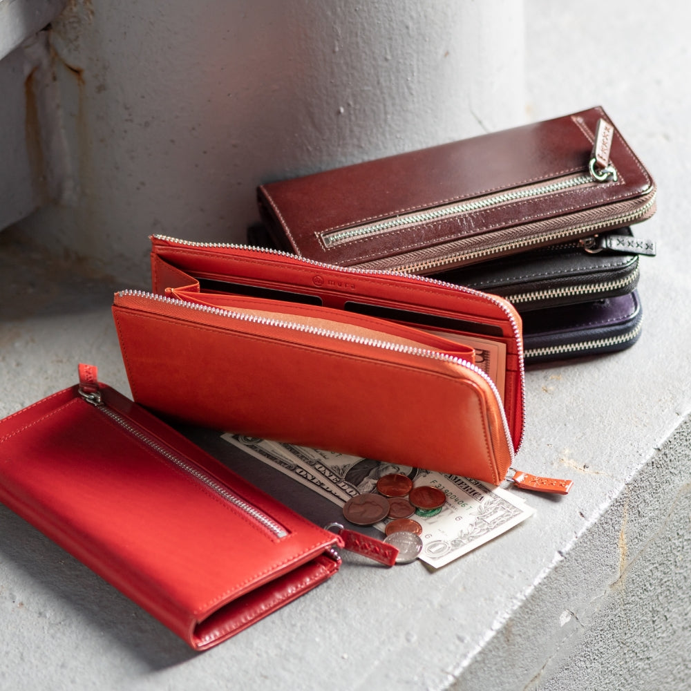 L字ファスナー スキミング防止機能付き 本革 長財布