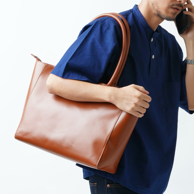 本革レザー 大容量 シンプル トートバッグ