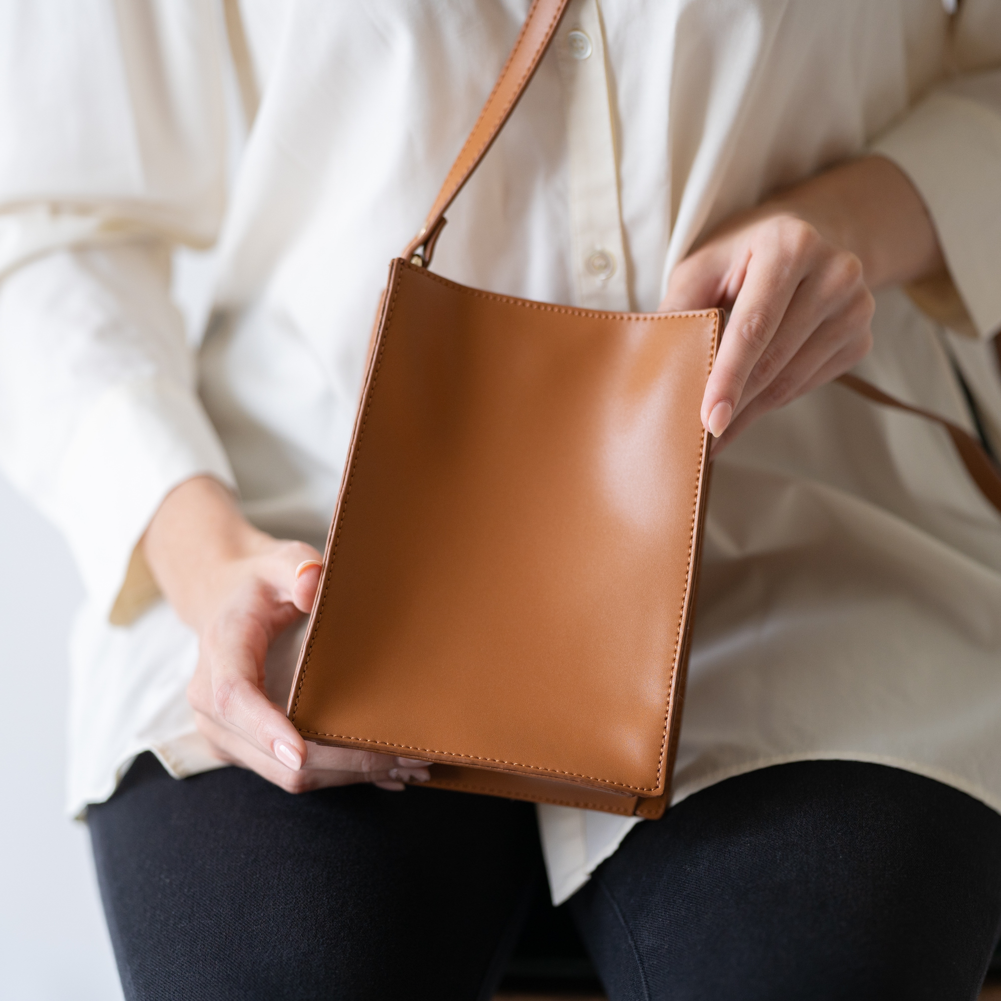 スプリットレザー スクエア ミニ ショルダーバッグ