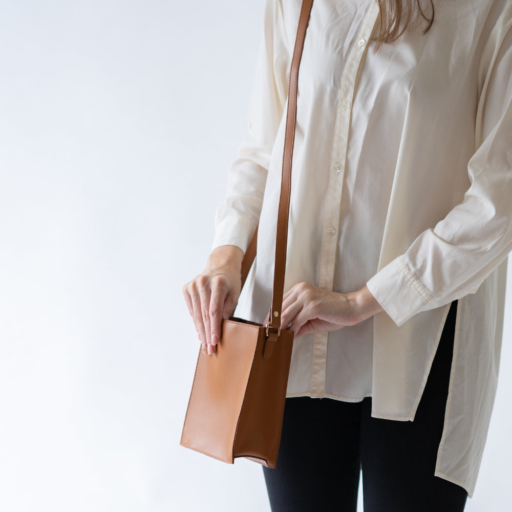 スプリットレザー スクエア ミニ ショルダーバッグ