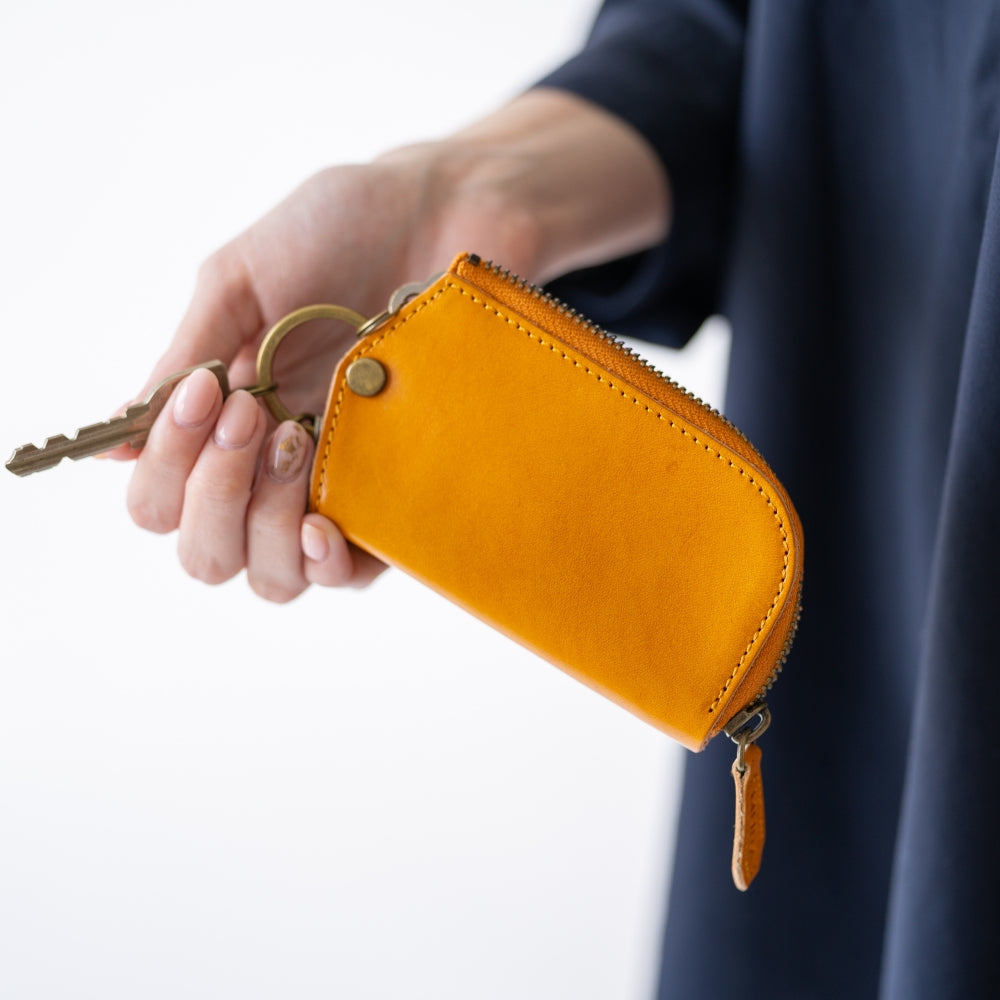 イタリアンレザー Ｌ字ファスナー カードキー対応 スマート キーケース