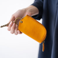 イタリアンレザー Ｌ字ファスナー カードキー対応 スマート キーケース