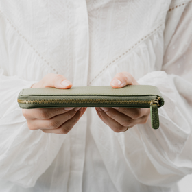 イタリアンレザー 薄型 L字ファスナー スリム 長財布