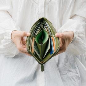 イタリアンレザー 薄型 L字ファスナー スリム 長財布