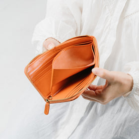 イタリアンレザー 薄型 L字ファスナー スリム 長財布