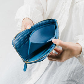 イタリアンレザー 薄型 L字ファスナー スリム 長財布