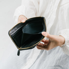 イタリアンレザー 薄型 L字ファスナー スリム 長財布