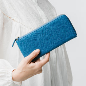 イタリアンレザー 薄型 L字ファスナー スリム 長財布