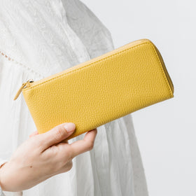 イタリアンレザー 薄型 L字ファスナー スリム 長財布