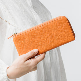 イタリアンレザー 薄型 L字ファスナー スリム 長財布