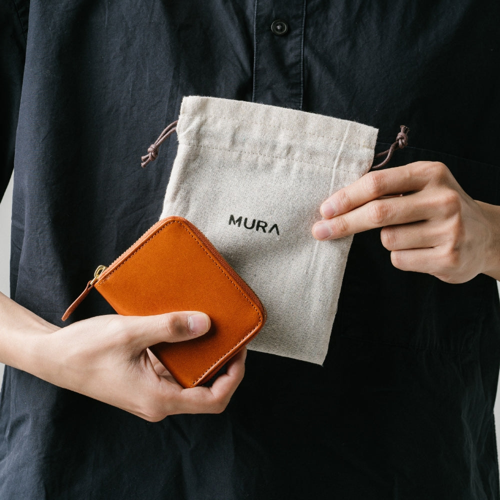 イタリアン/フルグレイン レザー スキミング防止機能付 ラウンドファスナー コインケース