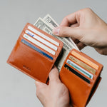 イタリアン/フルグレイン レザー スキミング防止機能付 二つ折り財布 スリムタイプ