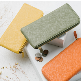 イタリアンレザー 薄型 L字ファスナー スリム 長財布