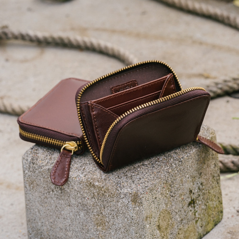 イタリアン/フルグレイン レザー スキミング防止機能付 ラウンドファスナー コインケース