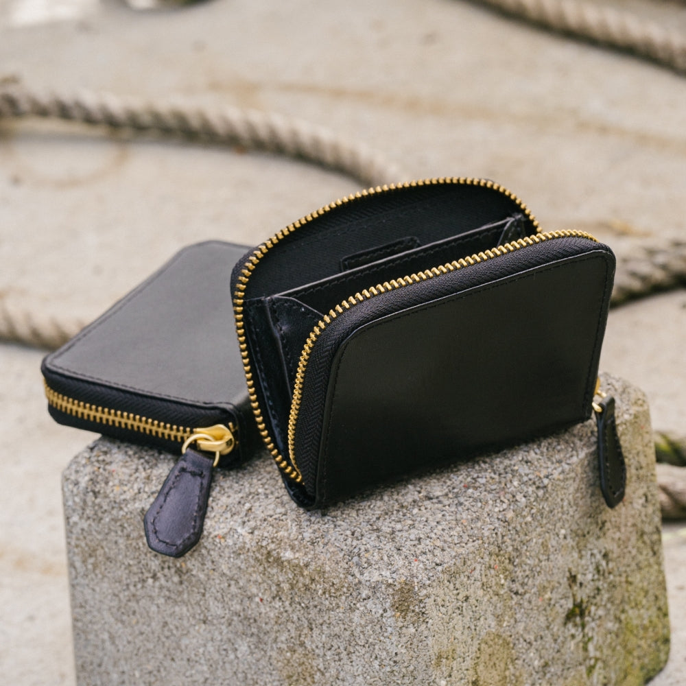 イタリアン/フルグレイン レザー スキミング防止機能付 ラウンドファスナー コインケース