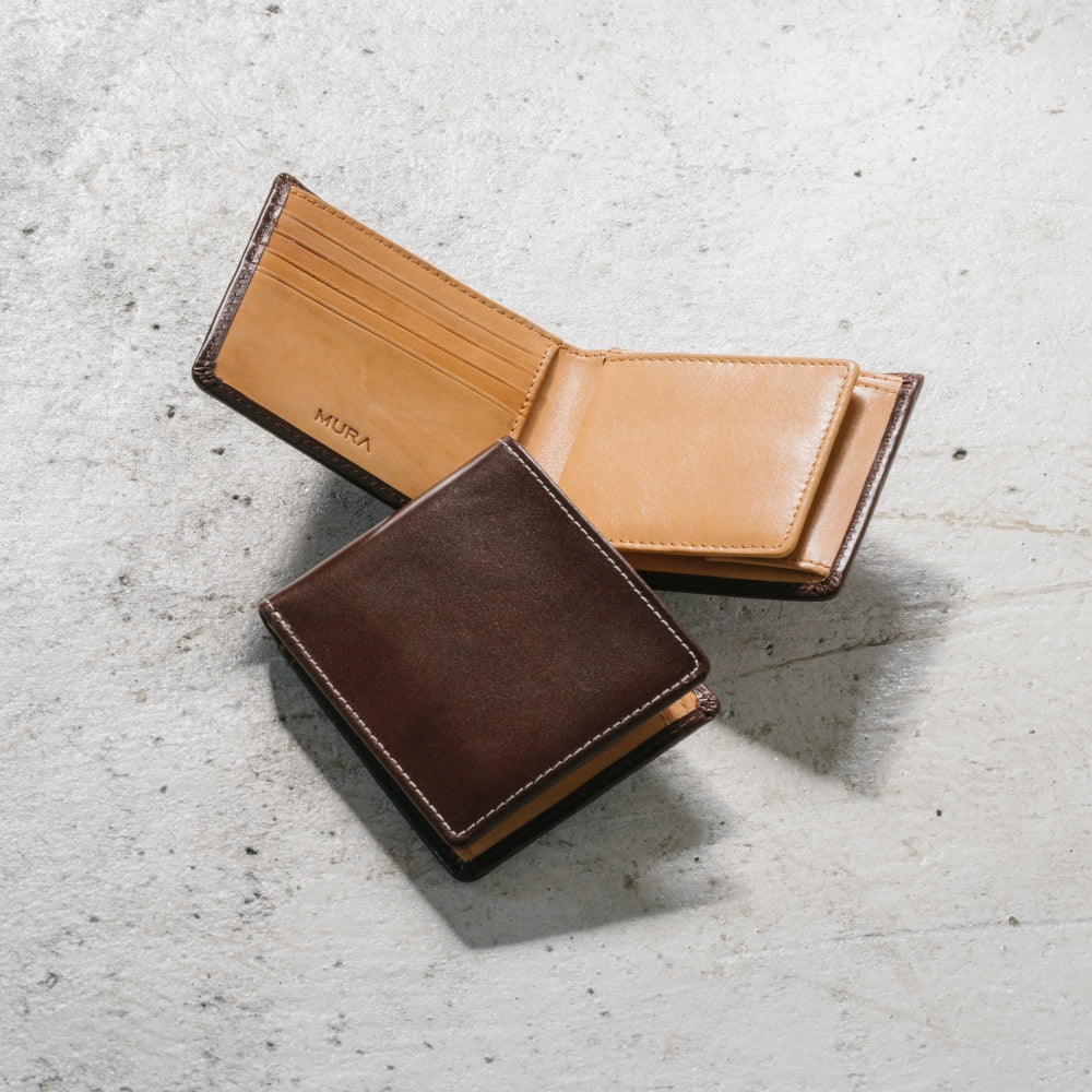 イタリアン/フルグレイン レザー スキミング防止機能付 二つ折り財布