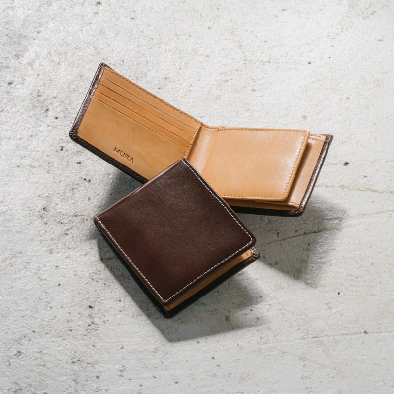 イタリアン/フルグレイン レザー スキミング防止機能付 二つ折り財布