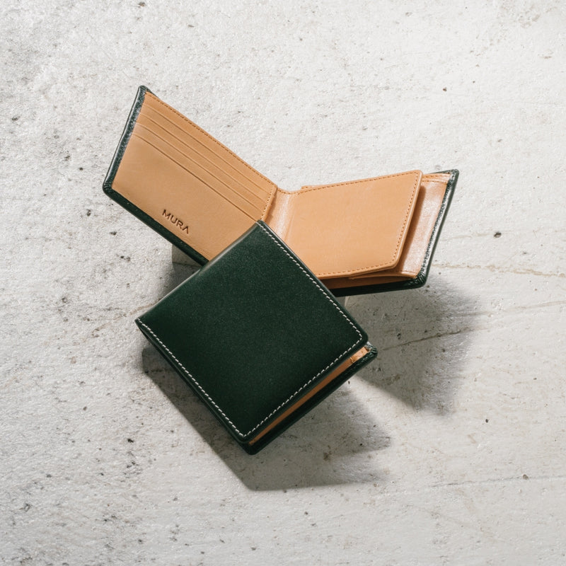 イタリアン/フルグレイン レザー スキミング防止機能付 二つ折り財布