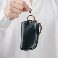 イタリアンレザー Ｌ字ファスナー カードキー対応 スマート キーケース