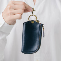 イタリアンレザー Ｌ字ファスナー カードキー対応 スマート キーケース