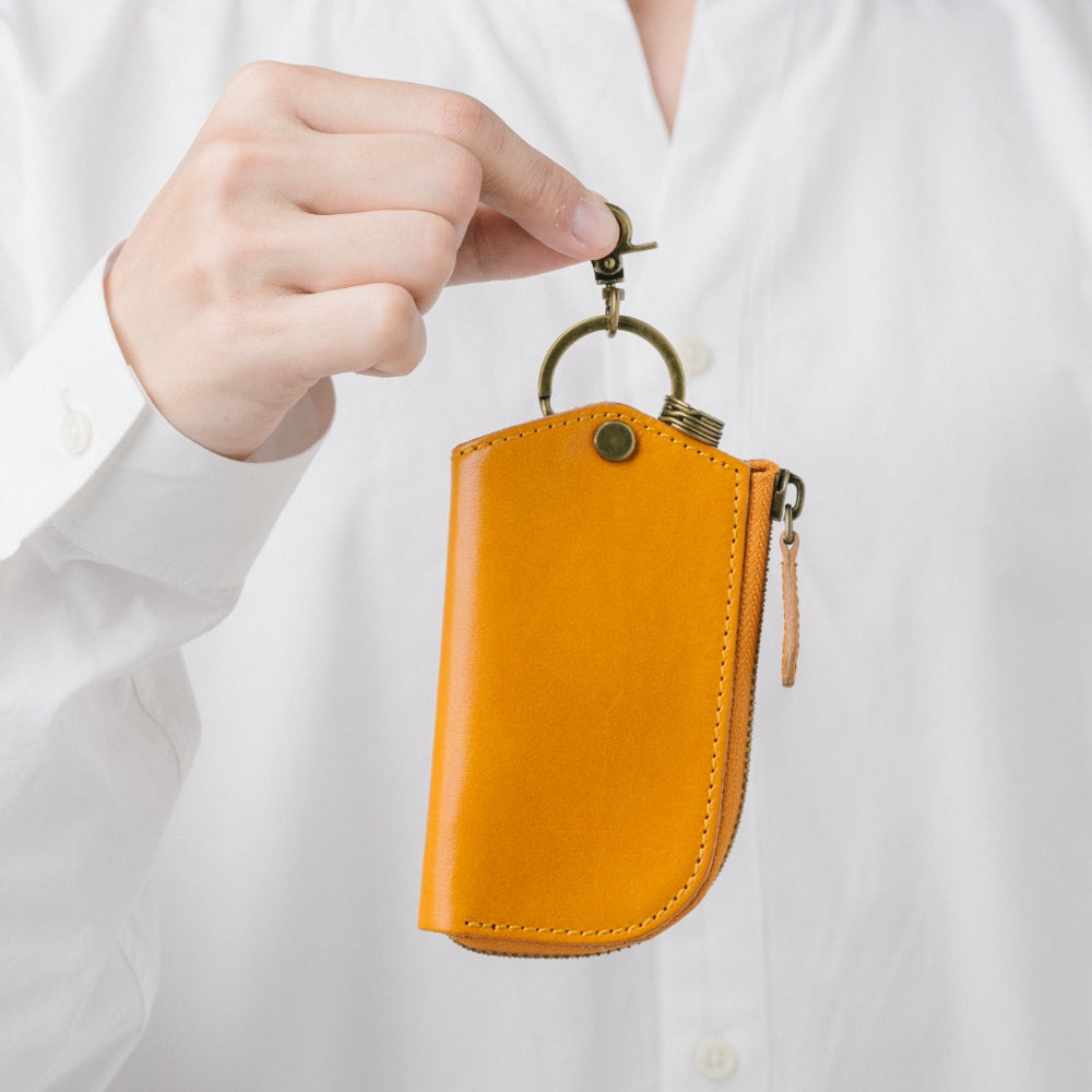 イタリアンレザー Ｌ字ファスナー カードキー対応 スマート キーケース