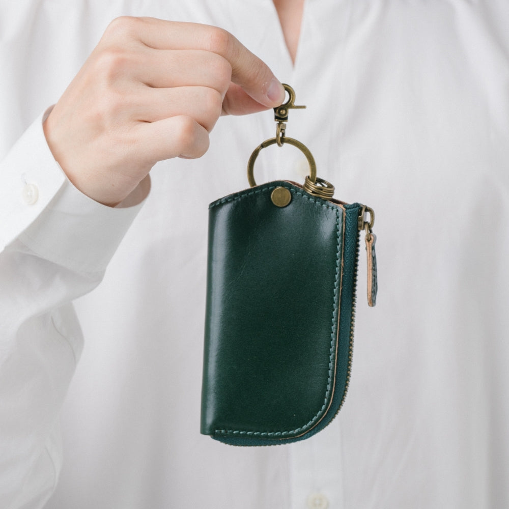 イタリアンレザー Ｌ字ファスナー カードキー対応 スマート キーケース