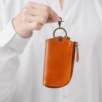 イタリアンレザー Ｌ字ファスナー カードキー対応 スマート キーケース