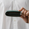 イタリアンレザー スキミング防止機能付き BOX型コイン収納 二つ折り財布