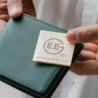 イタリアンレザー スキミング防止機能付き BOX型コイン収納 二つ折り財布