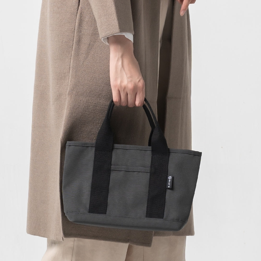 R-PET(リサイクルポリエステル) 撥水 抗菌 仕切り付き ミニ トートバッグ