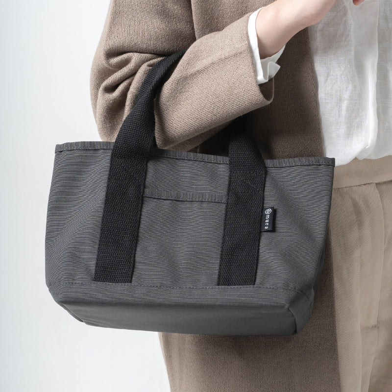 R-PET(リサイクルポリエステル) 撥水 抗菌 仕切り付き ミニ トートバッグ