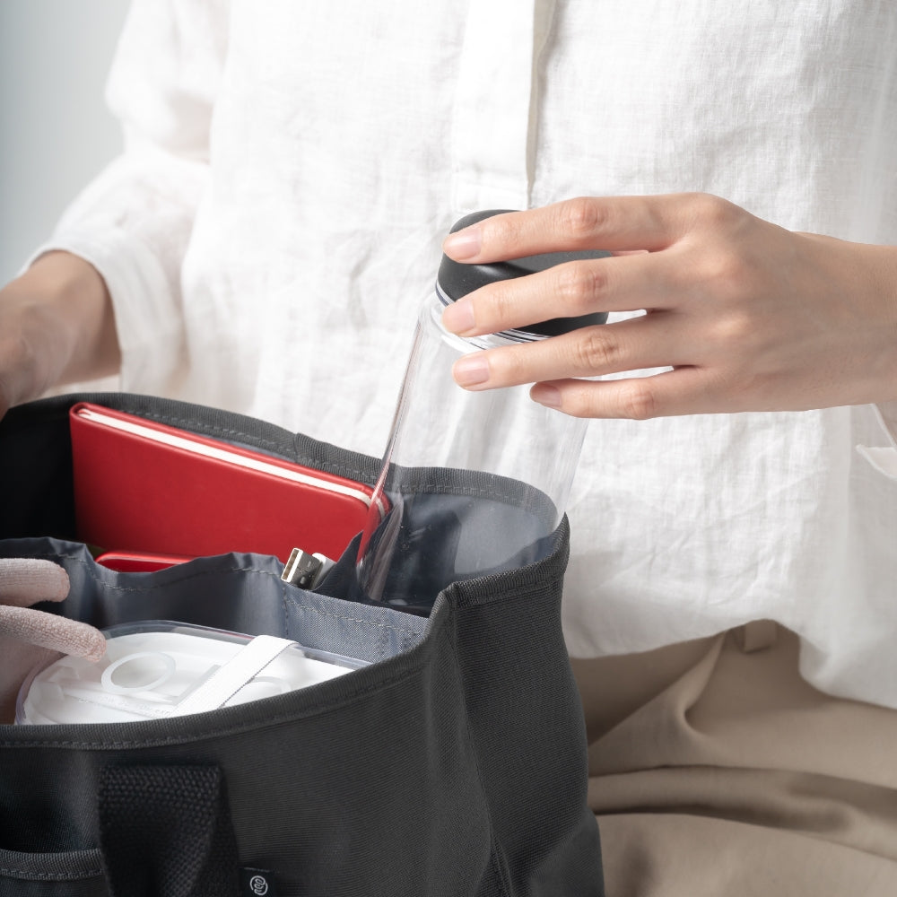 R-PET(リサイクルポリエステル) 撥水 抗菌 仕切り付き ミニ トートバッグ