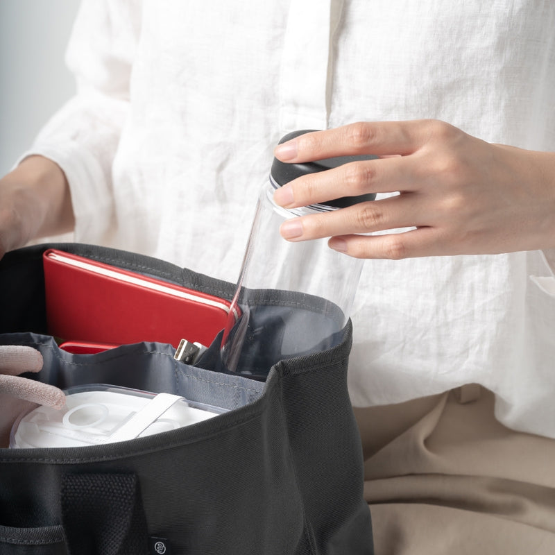 R-PET(リサイクルポリエステル) 撥水 抗菌 仕切り付き ミニ トートバッグ