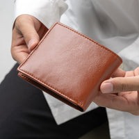 ゴートレザー スキミング防止機能付き 二つ折り財布