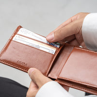 ゴートレザー スキミング防止機能付き 二つ折り財布